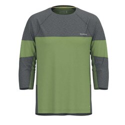 Smartwool Mountain Bike 3/4 Sleeve Jersey Men's in Charcoal and Fern Green